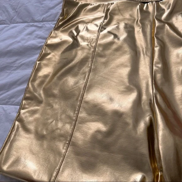 Open Edit Gold Lamé Leggings - Picture 3 of 6